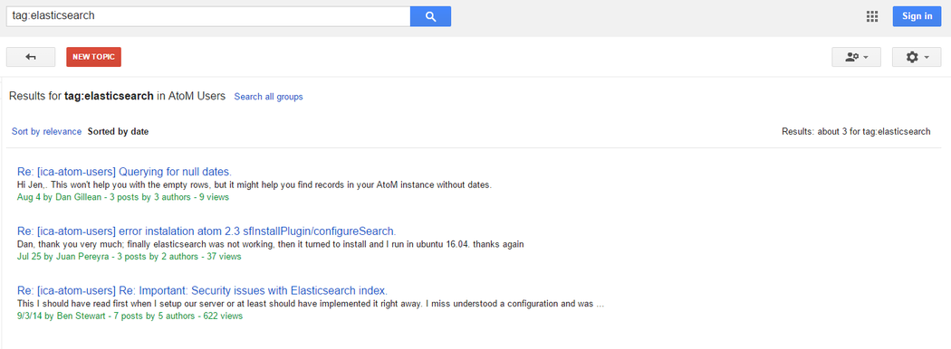 User forum tags - AtoM wiki