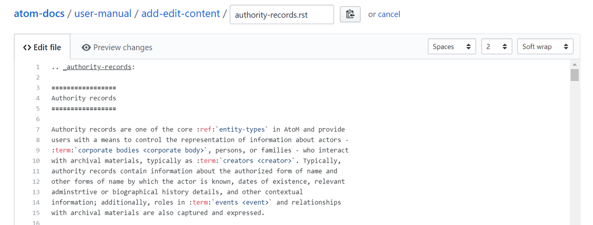 Contribute documentation - AtoM wiki